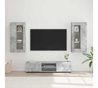 vidaXL Conjunto de mueble de TV FLORIN 3 uds. Gris Concreto