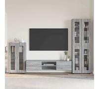 vidaXL Juego de tres armarios de TV FLORIN, color gris Sonoma, fabricados en material de madera