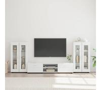 vidaXL Conjunto de mueble de TV con cajón FLORIN Madera de ingeniería Blanco