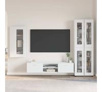 vidaXL Conjunto de mueble de TV con cajón FLORIN Madera de ingeniería Blanco