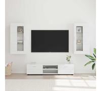 vidaXL Conjunto de mueble de TV con cajón FLORIN Madera de ingeniería Blanco