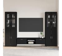 vidaXL Conjunto de mueble de TV con cajón FLORIN Madera de ingeniería Negro