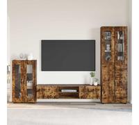 vidaXL Conjunto de mueble de TV FLORIN 3 uds. Roble ahumado