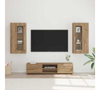 vidaXL Conjunto de mueble de TV con cajón FLORIN Madera de ingeniería Roble Artesanal