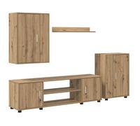 vidaXL Conjunto de mueble de TV Madera de ingeniería Multicolor Roble artisan
