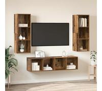 vidaXL Conjunto de mueble de TV Montaje en la pared 3 pcs Madera Vieja