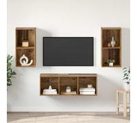 vidaXL Conjunto de mueble de TV Montaje en la pared 3 pcs Madera Vieja