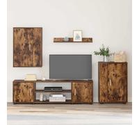 vidaXL Conjunto de mueble de TV Roble Ahumado Madera de ingeniería
