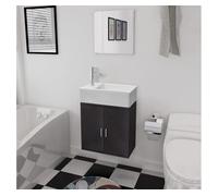vidaXL Conjunto de mueble y lavabo 3 piezas negro