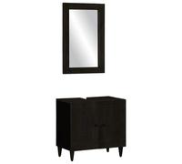 vidaXL Conjunto de muebles de baño 2 piezas madera maciza de mango