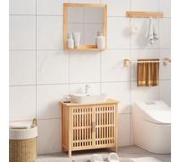 vidaXL Conjunto de muebles de baño 2 piezas madera maciza de nogal