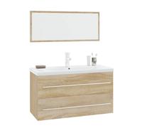 vidaXL Conjunto de muebles de baño 3 piezas color roble Sonoma