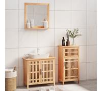 vidaXL Conjunto de muebles de baño 3 piezas madera maciza de nogal