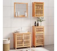 vidaXL Conjunto de muebles de baño 4 piezas madera maciza de nogal