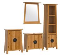 vidaXL Conjunto de muebles de baño 4 piezas madera maciza de pino