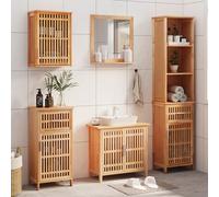 vidaXL Conjunto de muebles de baño 5 piezas madera maciza de nogal