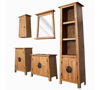 vidaXL Conjunto de muebles de baño 5 piezas madera maciza de pino