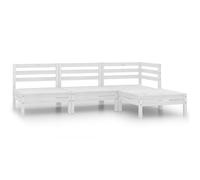 vidaXL Conjunto de muebles de jardín 4 pzas madera maciza pino blanco