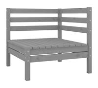 vidaXL Conjunto de muebles de jardín 4 pzas madera maciza pino en color Blanco/Gris/Natural | almacenamiento funcional diseño moderno para baño dormitorio sala