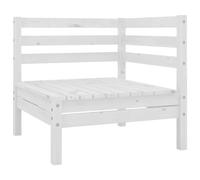 vidaXL Conjunto de muebles de jardín 4 pzas madera maciza pino en color Blanco/Gris/Natural | almacenamiento funcional diseño moderno para baño dormitorio sala