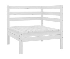 vidaXL Conjunto de muebles de jardín 4 pzas madera maciza pino en color Blanco/Gris/Natural | almacenamiento funcional diseño moderno para baño dormitorio sala