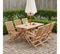 vidaXL Conjunto de Muebles de Jardín 7 uds. Natural
