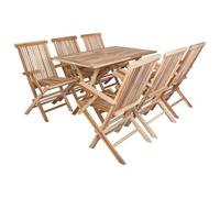 vidaXL Conjunto de Muebles de Jardín 7 uds. Natural