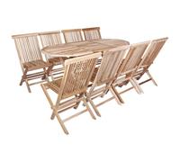 vidaXL Conjunto de Muebles de Jardín 9 uds. Natural