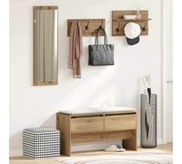 vidaXL Conjunto de muebles de recibidor 4 pcs Roble Artesanal