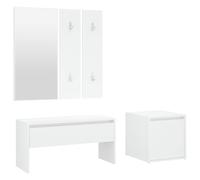 vidaXL Conjunto de muebles de recibidor con cajón 3 pcs Blanco