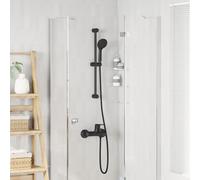 vidaXL Conjunto de Sistema de Ducha Negro 70 cm Acero inoxidable