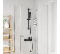 vidaXL Conjunto de Sistema de Ducha Negro 70 cm Acero inoxidable