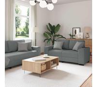 vidaXL Conjunto de sofá de 3 piezas con cojines de tela gris oscuro