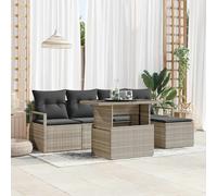 vidaXL Conjunto de sofá de jardín 6 uds. Gris Claro ratán sintético