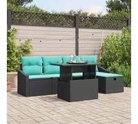 vidaXL Conjunto de sofá de jardín 6 uds. ratán sintético