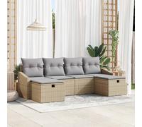 vidaXL Conjunto de sofá de jardín 6 uds. ratán sintético