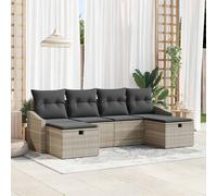 vidaXL Conjunto de sofá de jardín 6 uds. ratán sintético
