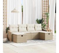 vidaXL Conjunto de sofá de jardín 6 uds. ratán sintético
