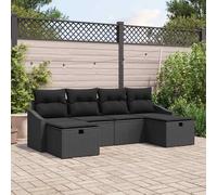 vidaXL Conjunto de sofá de jardín 6 uds. ratán sintético