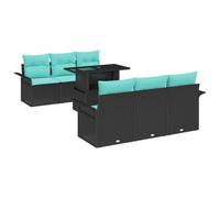 vidaXL Conjunto de sofá de jardín 7 uds. Negro