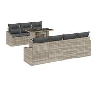 vidaXL Conjunto de sofá de jardín 8 pcs Gris Claro ratán sintético