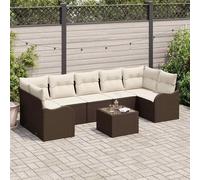 vidaXL Conjunto de sofá de jardín Marrón 55 x 55 x 37 cm