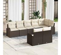 vidaXL Conjunto de sofá de jardín 8 pcs ratán sintético