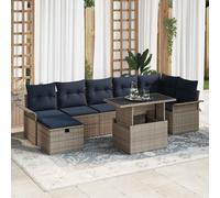 vidaXL Conjunto de sofá de jardín 8 uds. Gris ratán sintético