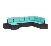 vidaXL Conjunto de sofá de jardín 8 uds. Negro ratán sintético
