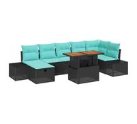 vidaXL Conjunto de sofá de jardín 8 uds. Negro ratán sintético | Muy bonito, perfecto para un estilo elegante, ideal para exteriores y se limpia fácilmente, aporta estabilidad en las