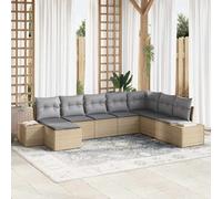vidaXL Conjunto de sofá de jardín 8 uds. ratán sintético