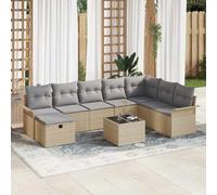vidaXL Conjunto de sofá de jardín 9 uds. Poliratán