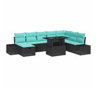 vidaXL Conjunto de sofá de jardín 9 uds. ratán sintético