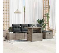 vidaXL Conjunto de sofá de jardín con cojín 6 pcs Poliratán